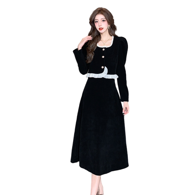 Women's Two-Piece Corduroy Skirt Set with Long Sleeve Top - Image 5