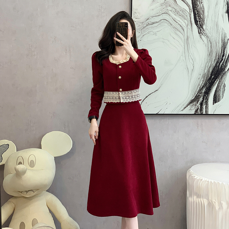 New French Vintage Hepburn Style Two-Piece Skirt Set for Women - Image 2