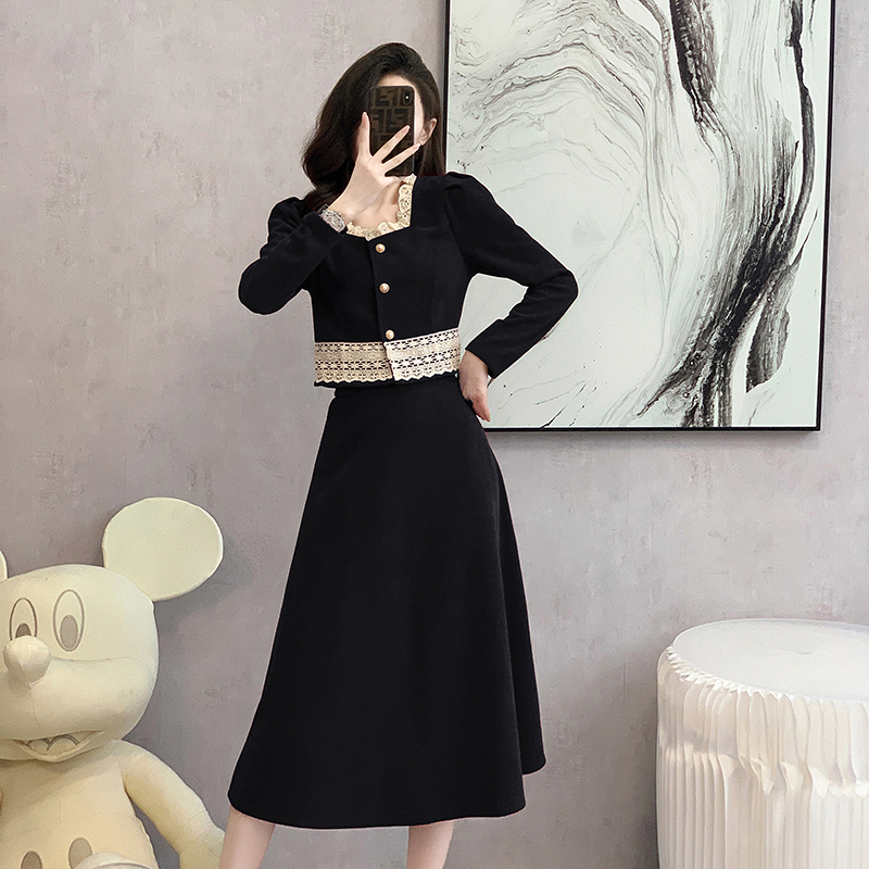 New French Vintage Hepburn Style Two-Piece Skirt Set for Women - Image 3