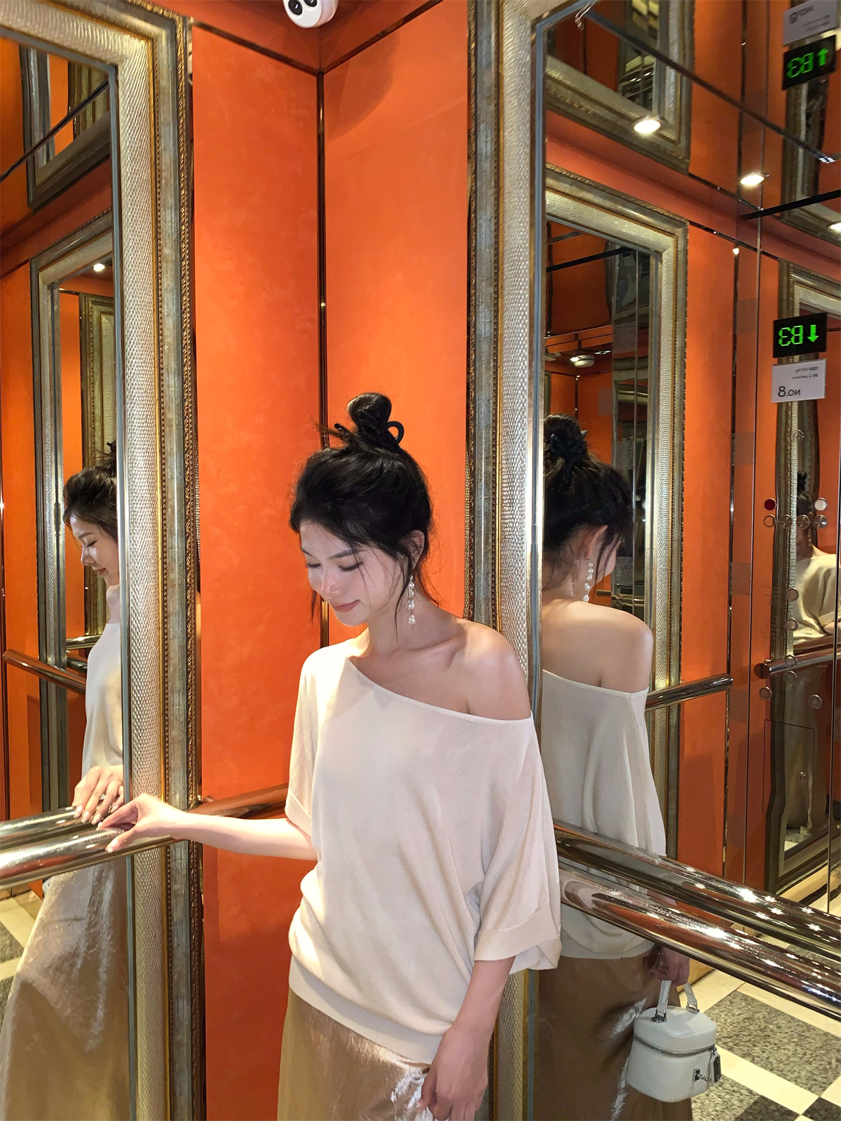 Gentle Elegant Tencel Off-Shoulder Knit Short-Sleeve Top for Women Summer Versatile - Image 2