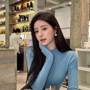 Women's Slim Fit Half Turtleneck Full Wool Knit Sweater 2025 Fall