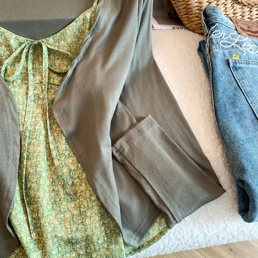Green Floral Cami and Cardigan Two-Piece Set Summer Sun Protection - Image 5