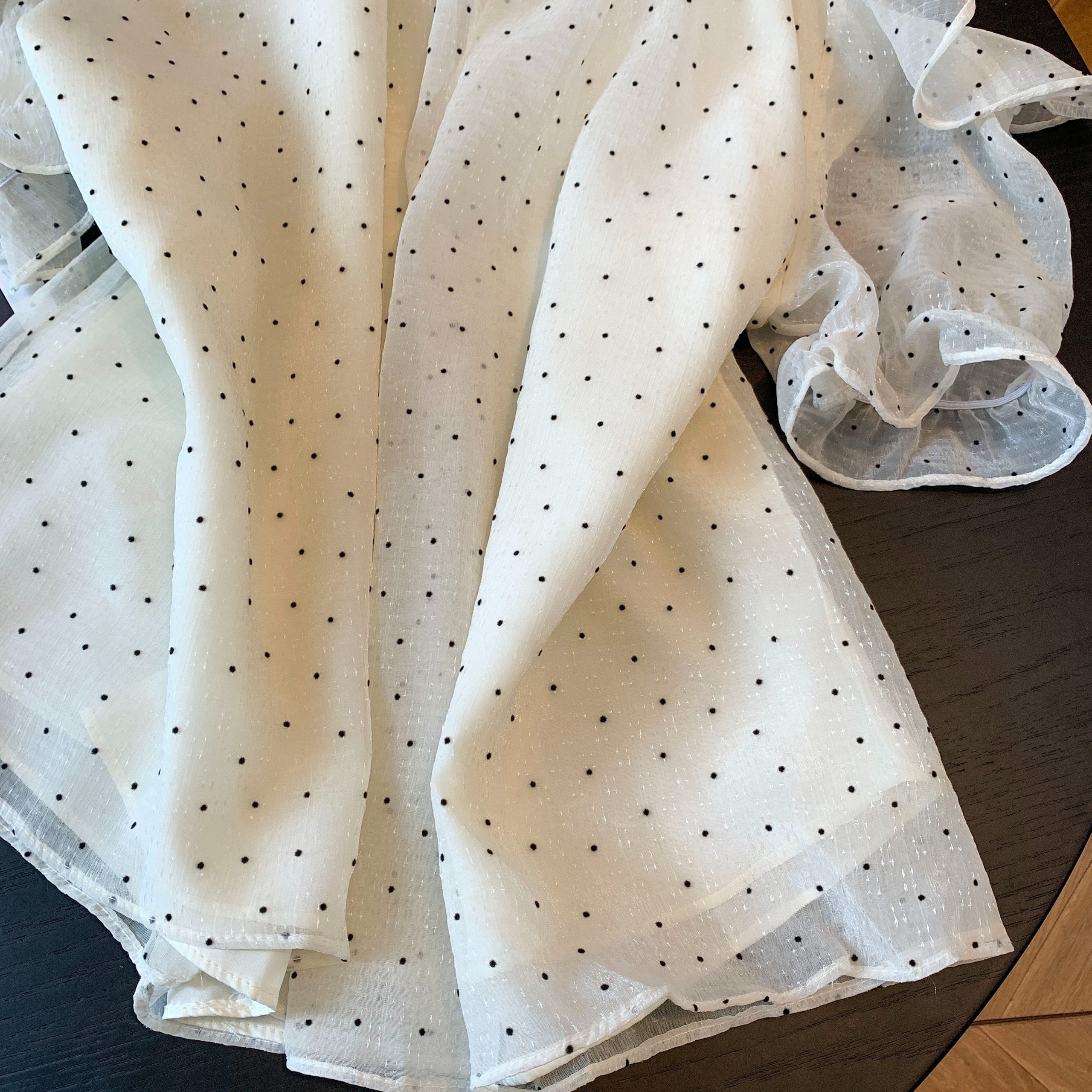 Korean Style Polka Dot Chiffon Top Women Summer Halter Off Shoulder Short Sleeve Blouse Loose Slimming - Image 5